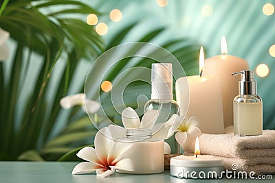 Cream soothing serum pruritic urticarial papules jar. Skincare liftinghand hygiene jar pot bathroom accessories mockup Stock Photo