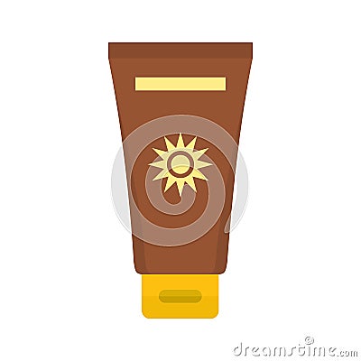 Cream sun protection icon, flat style Vector Illustration