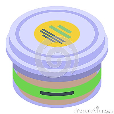 Cream tahini pot icon isometric vector. Cooking paste Vector Illustration