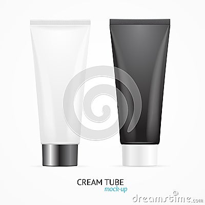 Cream Tube Mock Up Set. Vector Vector Illustration