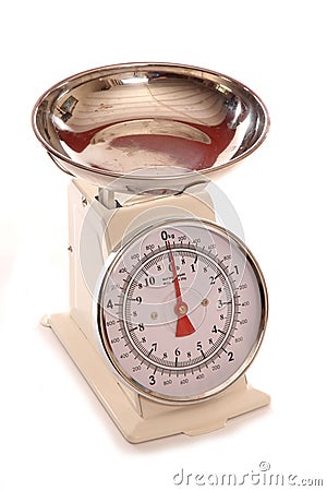 Cream vintage style cooking scales Stock Photo