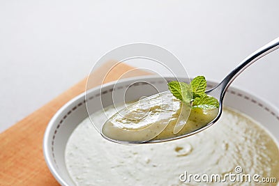 Cream of zucchini Stock Photo