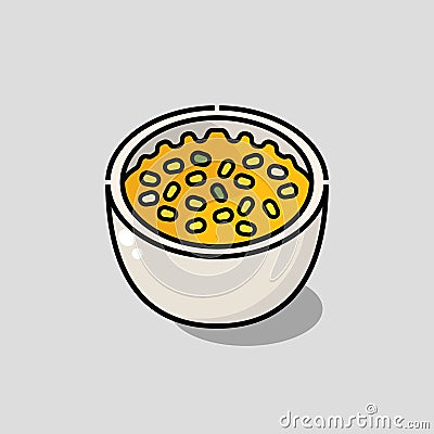 Creamed Corn Vector Illustration