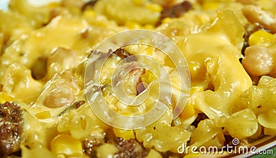 Creamy Cheesy Taco Pasta Bake Stock Photo
