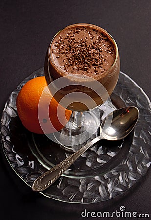 Creamy chocolate orange dessert Stock Photo