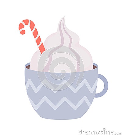 Creamy Christmas punch semi flat color vector object Vector Illustration
