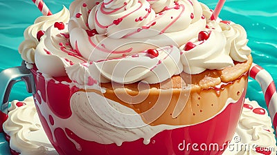 Creamy Delight Toasting to National Double Cheeseburger Day.AI Generated Stock Photo