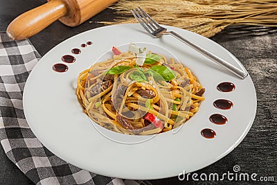 Creamy Fettucini Stock Photo