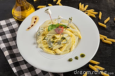 Creamy Fettucini Stock Photo