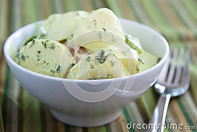 Creamy German Potato Salad Stock Photo