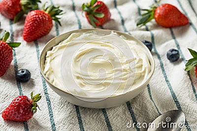 Creamy Homemade Mascarpone Cheese Stock Photo