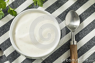 Creamy Homemade Ranch Dressing Stock Photo