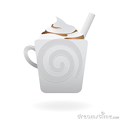 Creamy hot cappuccino Vector Illustration