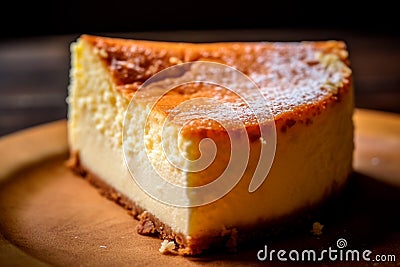 Creamy Indulgence: Italian Ricotta Cheesecake with a Touch of Chocolate Stock Photo