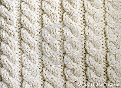 Creamy off-white wool knitwork Stock Photo