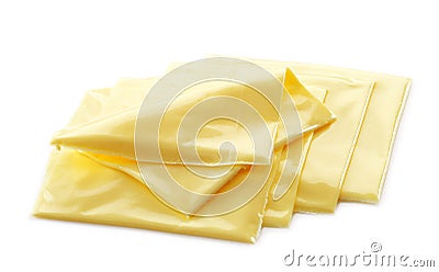 Creamy processed cheese slices Stock Photo