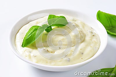 Creamy salad dressing Stock Photo
