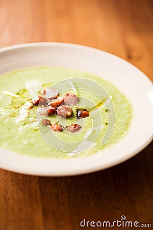 Creamy soup made with jerusalem artichoke Stock Photo