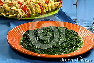 Creamy Spinach Stock Photo