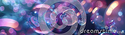 Create an abstract background with a glowing iridescent and colorful appearance The image should have a sense of depth and Stock Photo