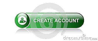 Create account button Cartoon Illustration