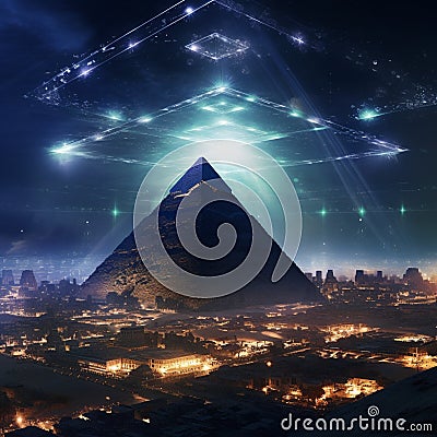 Futuristic Pyramids Stock Photo