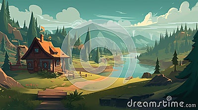 Create 2d Animation Background Inspired By Nick Bear Stock Photo