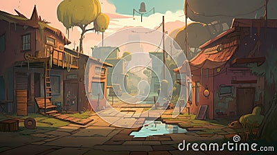 Create 2d Animation Background Inspired By Rick And Morty's Artist Nick Bear Stock Photo