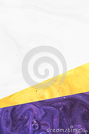 create design with abstract white, yellow and purple paint texture Stock Photo