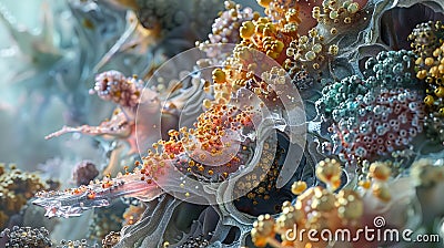 Create a digital rendering of a lesion on a microscopic level Stock Photo