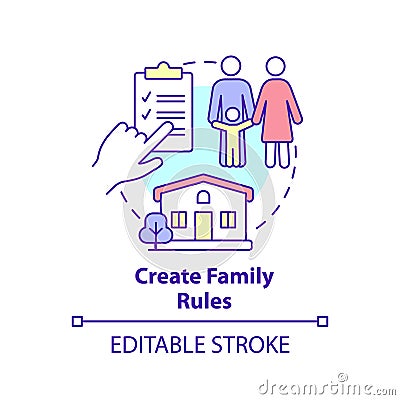 Create family rules concept icon Vector Illustration