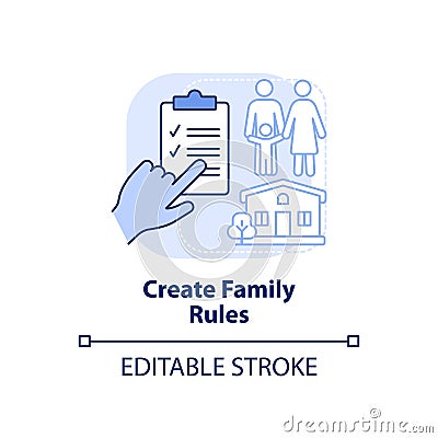 Create family rules light blue concept icon Vector Illustration