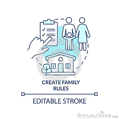 Create family rules turquoise concept icon Vector Illustration