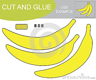 Create the image of branch of fruit using scissors and glue. Educational game for children. Vector Illustration