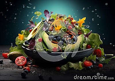 A visually appealing vibrant and nutritious salad Stock Photo