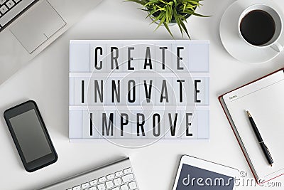 Create, innovate and improve Stock Photo