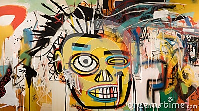 Create Jealousy Image In Basquiat, Meese, And Kandinsky Style Stock Photo
