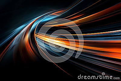 Create a low-angle view of futuristic technologies in abstract art style, with unexpected camera angles Stock Photo