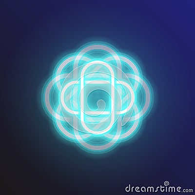 Create neon light shape background Vector Illustration