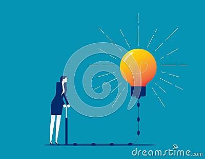 Create new ideas, creativity, innovation to solve problems, idea development or invention, imagination or motivation to think Vector Illustration