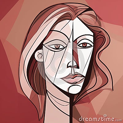 Create A Picasso-style Line Art Portrait Of Patricia Stock Photo