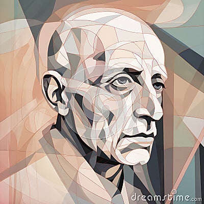 Create A Picasso-style Line Art Portrait Of Richard Stock Photo