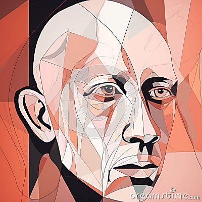 Create A Picasso-style Line Art Portrait Of Richard Stock Photo