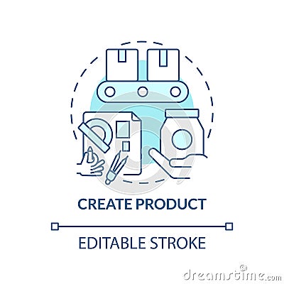 Create product turquoise concept icon Cartoon Illustration