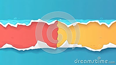 Create stunning designs with seamless torn paper edges. Perfect for adding a unique touch to your projects Cartoon Illustration
