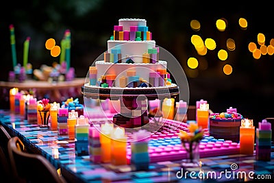 Create stunning and dynamic visuals of holiday games, showcasing exuberant joy in vibrant colors Stock Photo