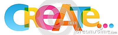 CREATE typography poster Vector Illustration