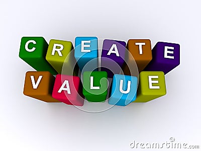 Create value spelled in blocks Stock Photo