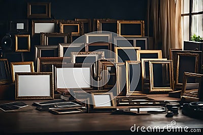 A visual depiction of a professional photographer's studio, Stock Photo