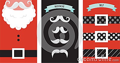 Create your own hipster Santa Christmas card Cartoon Illustration